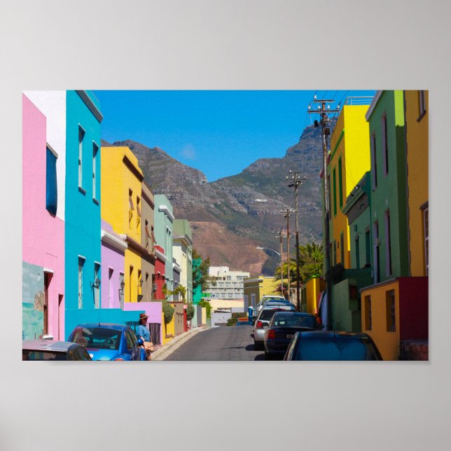 Cape Town Bo-Kaap Cityscape South Afrika Poster (Framsidan)