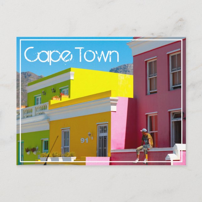 Cape Town Bo-Kaap Cityscape South Afrika Vykort (Framsida)