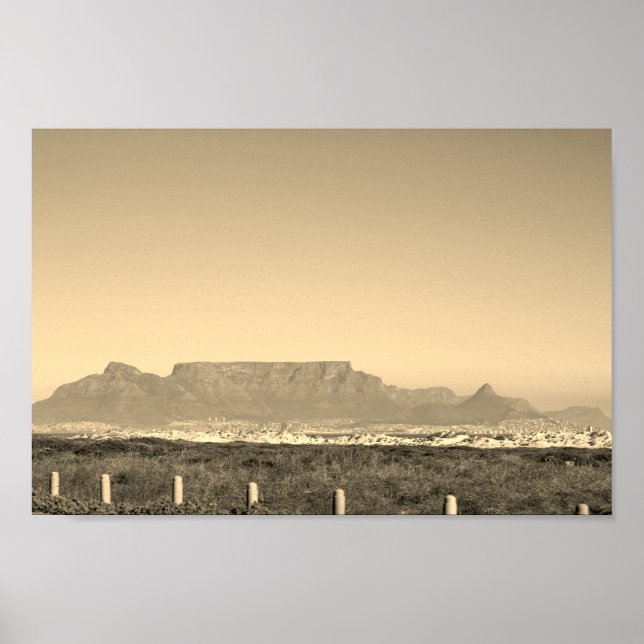 Cape Town Bord Mountain Blouberg South Afrika Poster (Framsidan)