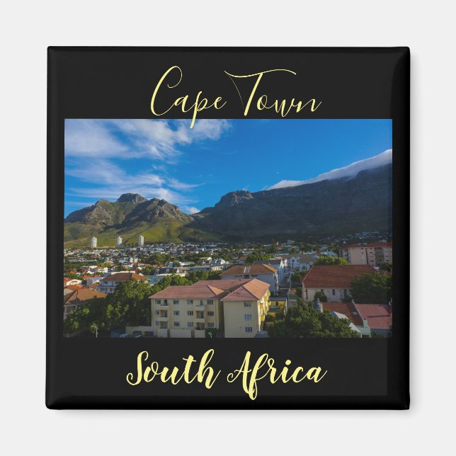 Cape Town Bord Mountain Cityscape Magnet (Framsidan)