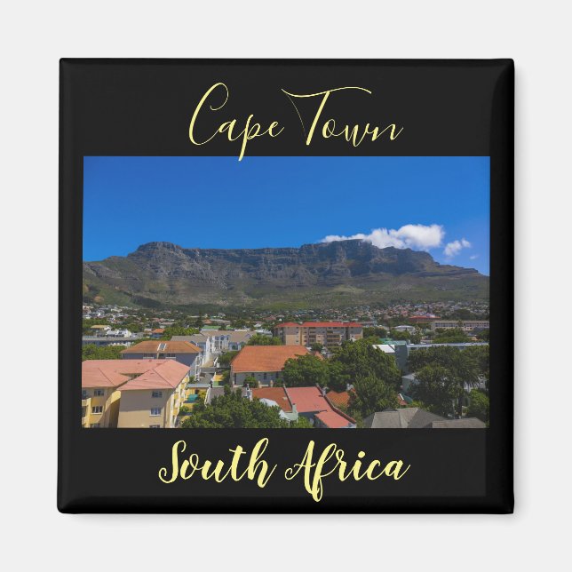 Cape Town Bord Mountain Cityscape Magnet (Framsidan)
