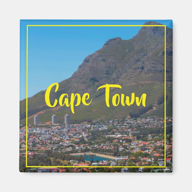 Cape Town Bord Mountain Cityscape Magnet (Framsidan)