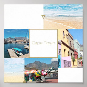 Cape Town Bord Mountain Collage Pastel Poster