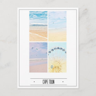 Cape Town Bord Mountain Collage Pastel Vykort