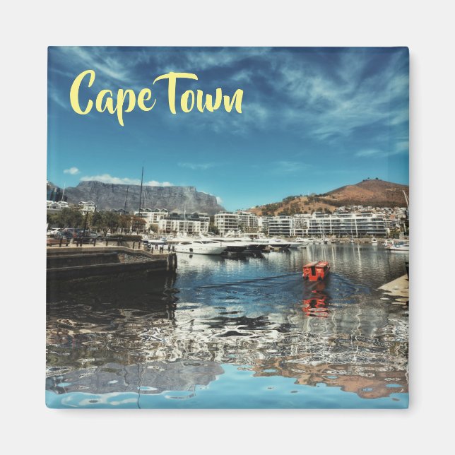 Cape Town Bord Mountain Harbour View Magnet (Framsidan)