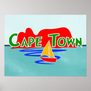 Cape Town Bord Mountain South Afrika Poster Skriv 