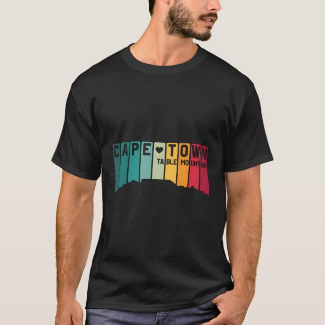Cape Town Bord Mountain South Afrika T Shirt (Framsida)