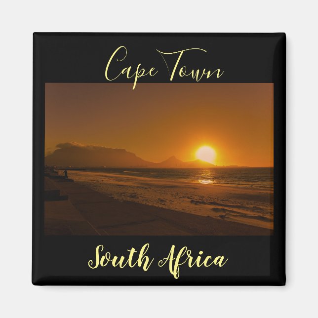 Cape Town Bord Mountain Sunset Magnet (Framsidan)