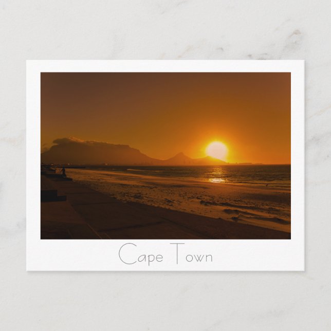 Cape Town Bord Mountain Sunset South Afrika Vykort (Framsida)