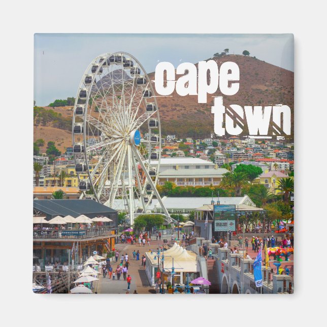 Cape Town Bord Mountain Waterfront Cityscape Magnet (Framsidan)