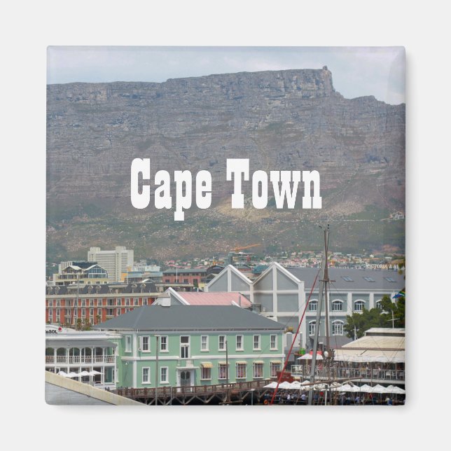 Cape Town Bord Mountain Waterfront Cityscape Magnet (Framsidan)