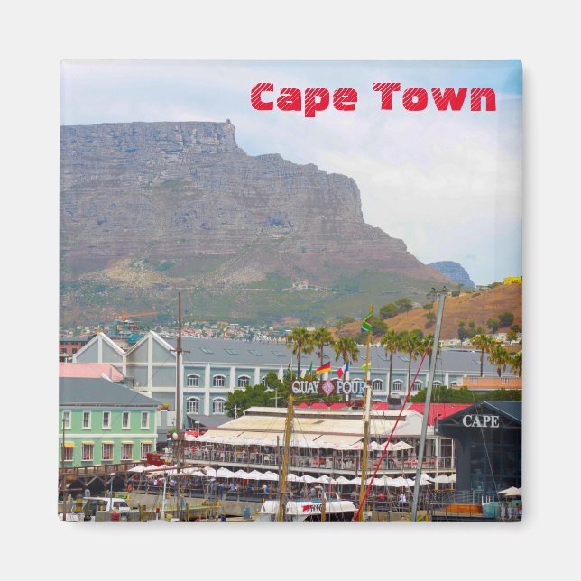 Cape Town Bord Mountain Waterfront Cityscape Magnet (Framsidan)