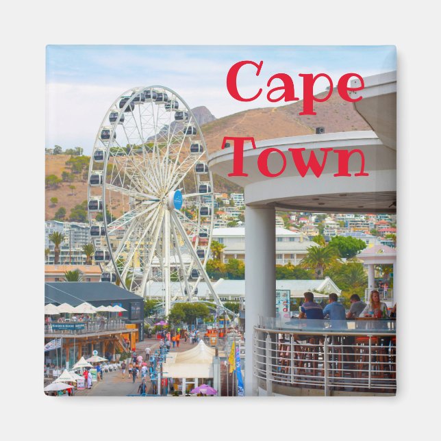 Cape Town Bord Mountain Waterfront Cityscape Magnet (Framsidan)