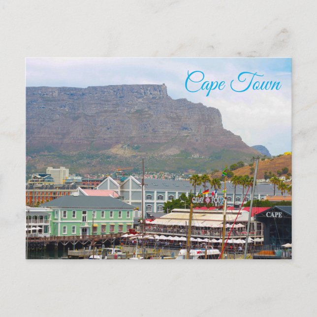 Cape Town Bord Mountain Waterfront Cityscape Vykort (Framsida)
