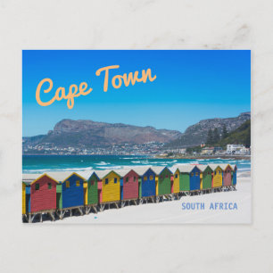 Cape Town - Bright strandhuts in Muizenberg Vykort