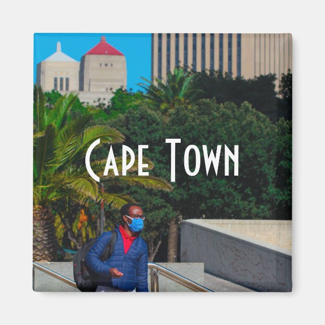 Cape Town City Center Cityscape South Afrika Magnet (Framsidan)