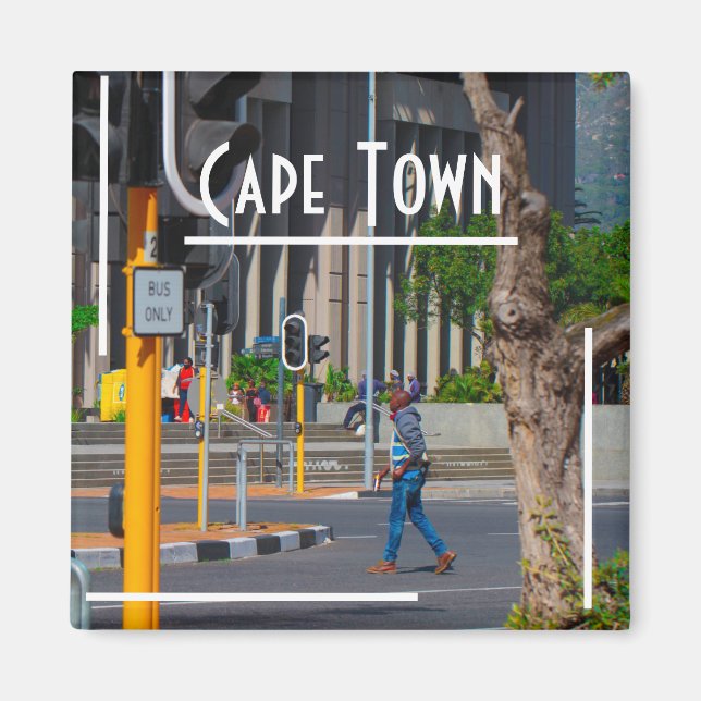 Cape Town City Center Cityscape South Afrika Magnet (Framsidan)