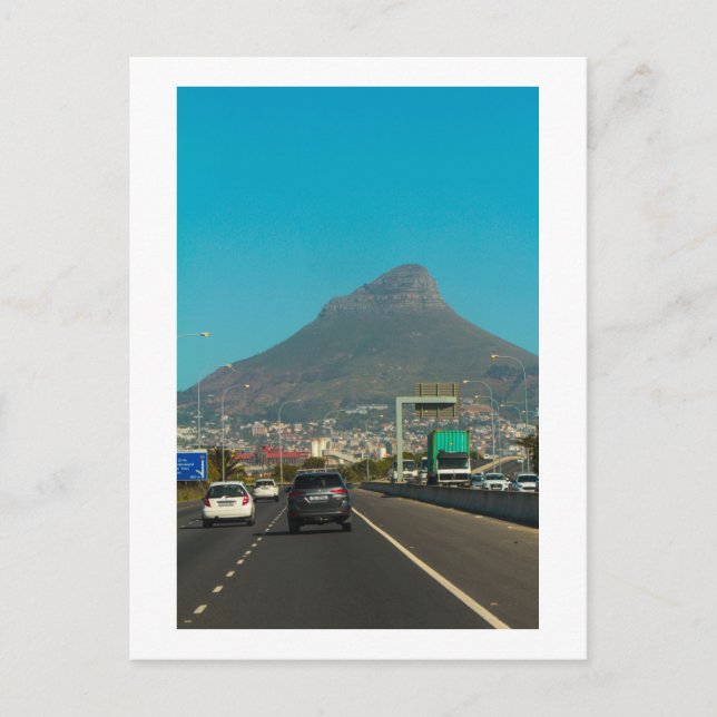 Cape Town City Highway Cityscape South Afrika Vykort (Framsida)