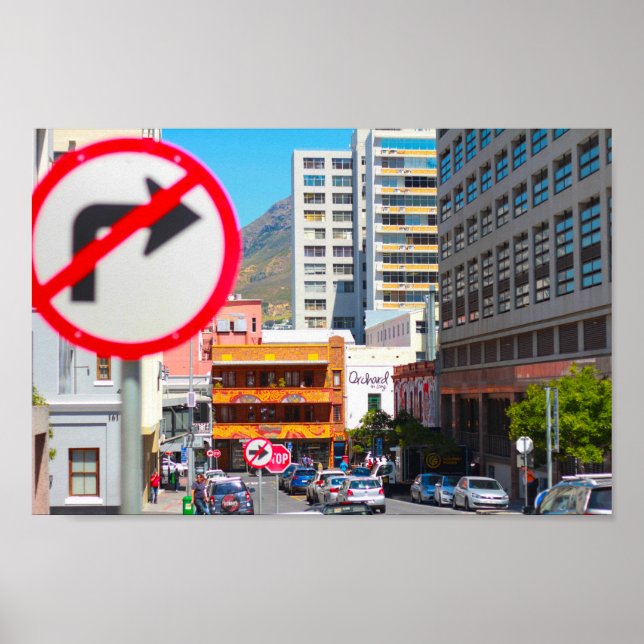 Cape Town Cityscape Architecture City South Afrika Poster (Framsidan)