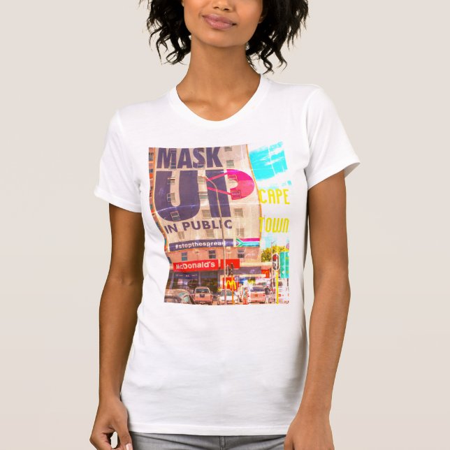 Cape Town Cityscape Architecture South Afrika T Shirt (Framsida)