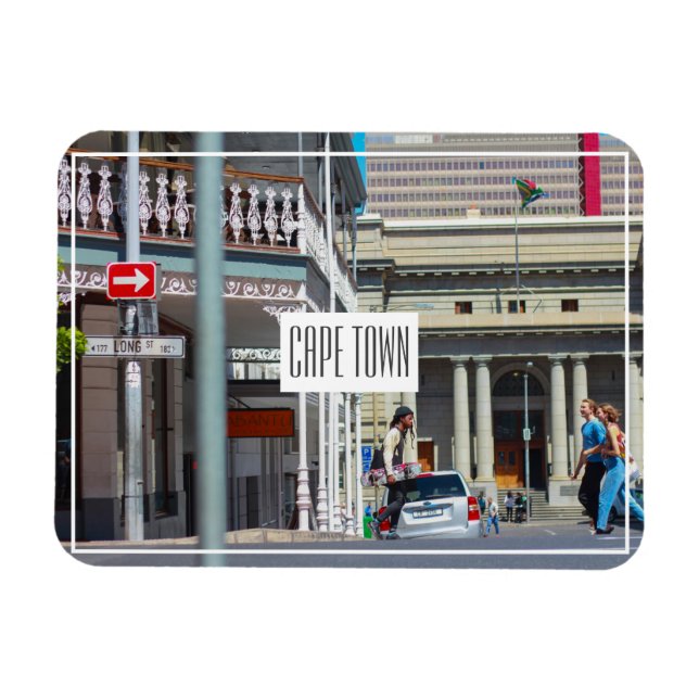 Cape Town Cityscape Street South Afrika Magnet (Horisontell)