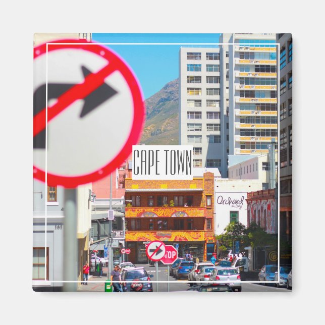 Cape Town Cityscape Street South Afrika Magnet (Framsidan)