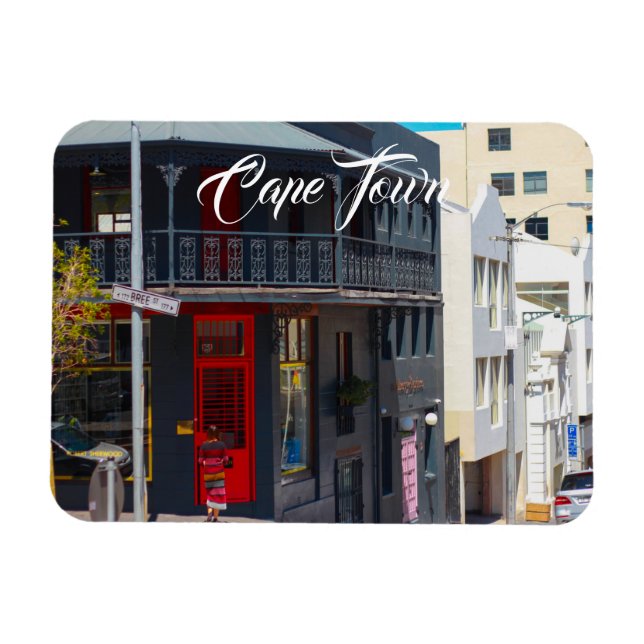 Cape Town Cityscape Street South Afrika Magnet (Horisontell)