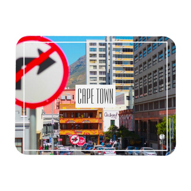 Cape Town Cityscape Street South Afrika Magnet (Horisontell)