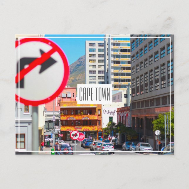 Cape Town Cityscape Street South Afrika Vykort (Framsida)