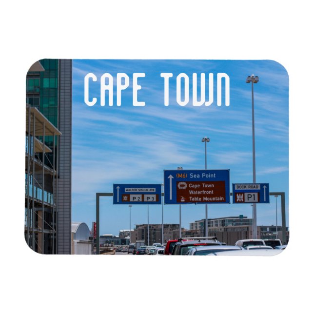 Cape Town Cityscape Traffic Street South Afrika Magnet (Horisontell)