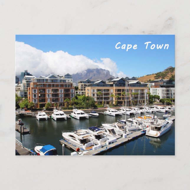 Cape Town Harbour och Bord Mountain Vykort (Framsida)