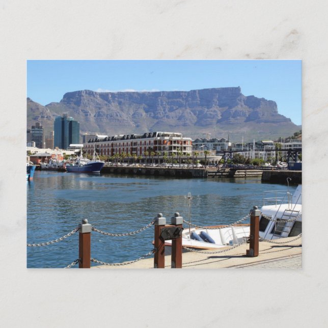 Cape Town Harbour och Bord Mountain Vykort (Framsida)