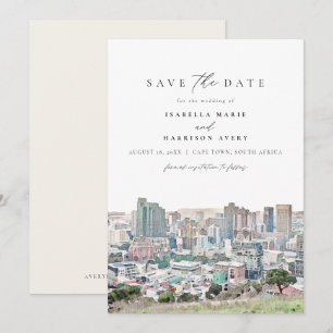 CAPE TOWN Kusten Skyline Travel Spara datum I Inbjudningar