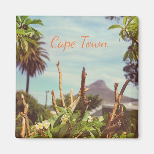 Cape Town Lion's Head Frangipani Magnet (Framsidan)