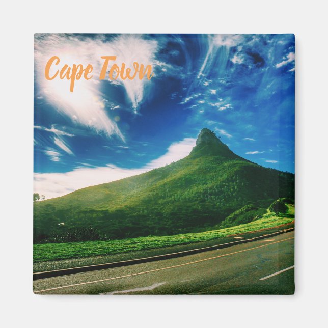 Cape Town Lion's Head landskapsutsikt Magnet (Framsidan)