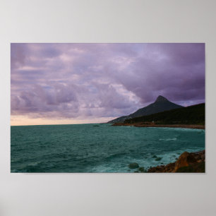 Cape Town Lion's Head Sydafrika SA Ocean Poster