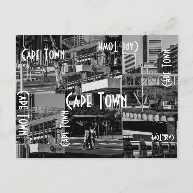 Cape Town Monochrome Cityscape Architecture Vykort (Framsida)