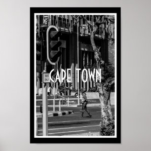 Cape Town Monochrome Cityscape Street Lifestyle Poster