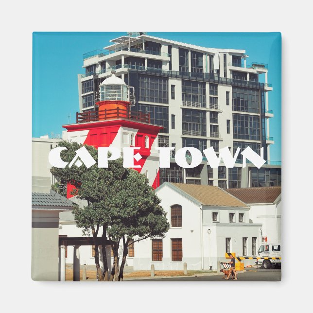 Cape Town Mouille Point Lighthouse South Afrika Magnet (Framsidan)