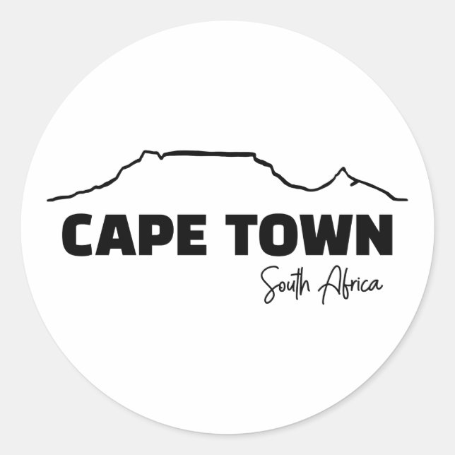 Cape Town Runt Klistermärke (Framsida)