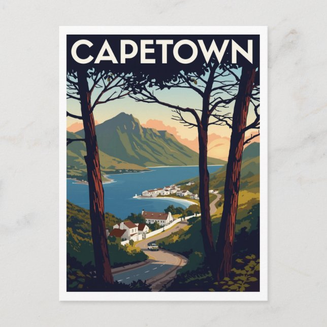 Cape Town – Scenic Coastal View Art Print Vykort (Framsida)