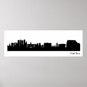 Cape Town Skyline (södra Afrikan) Poster