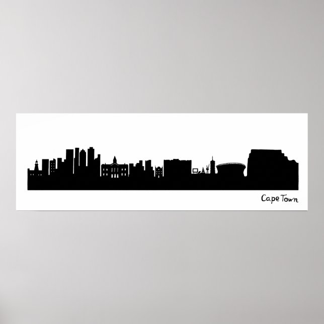 Cape Town Skyline (södra Afrikan) Poster (Framsidan)