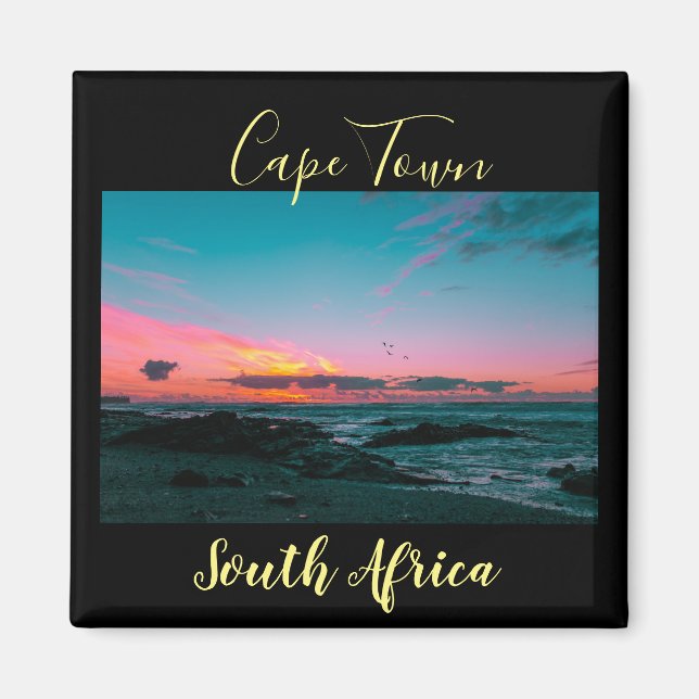 Cape Town Solnedgång Ocean Himmel Landskapsmagnet Magnet (Framsidan)