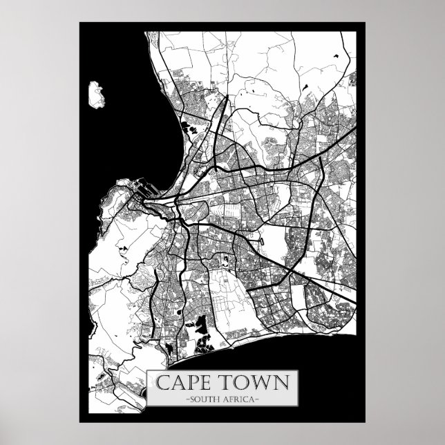 Cape Town South Africa Map Poster (Framsidan)