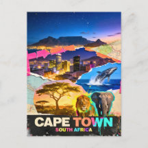 Cape Town South Africa Mountain Sea Safari Collage