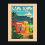 Cape Town, South Africa travel poster, Helg Vykort<br><div class="desc">Cape Town, South Africa, colorful travel poster.</div>