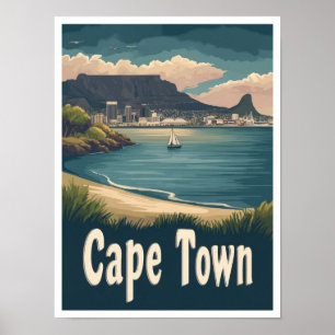 Cape Town South Afrika Art Vintage resor Poster