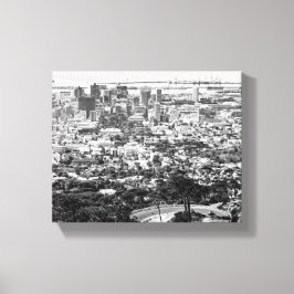 Cape Town South Afrika Cityscape Monochrome Canvastryck