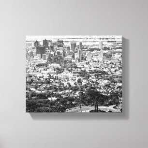 Cape Town South Afrika Cityscape Monochrome Canvastryck